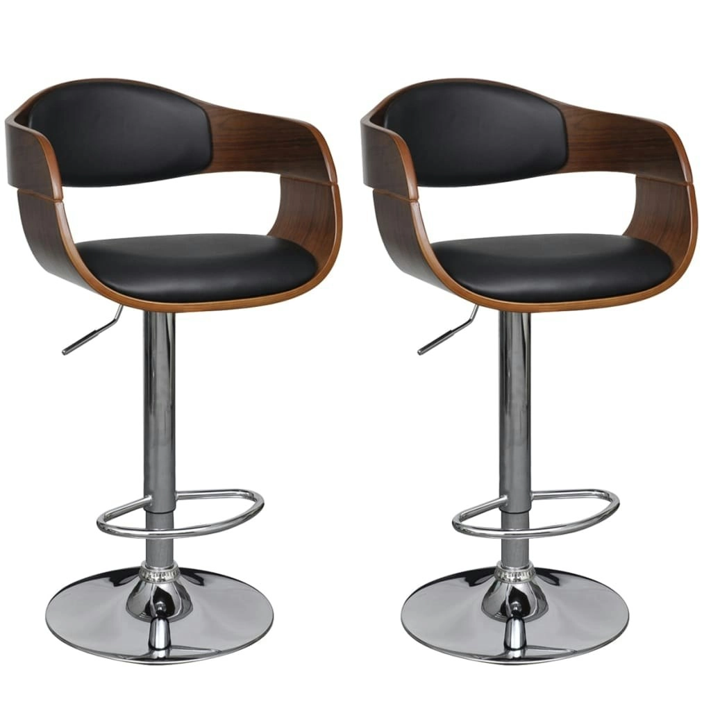 Bar Stools 2 pcs Bent Wood and Faux Leather 270549