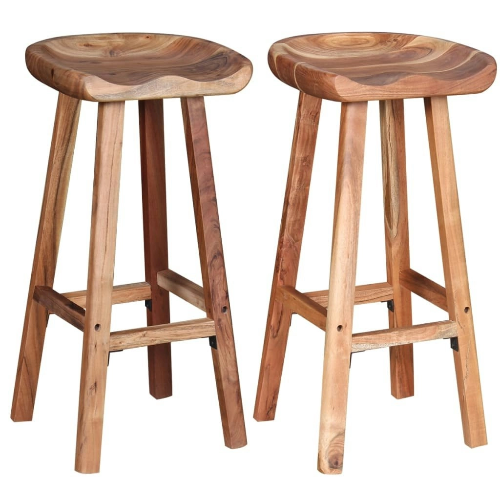 Bar Stools 2 pcs Solid Acacia Wood 244247