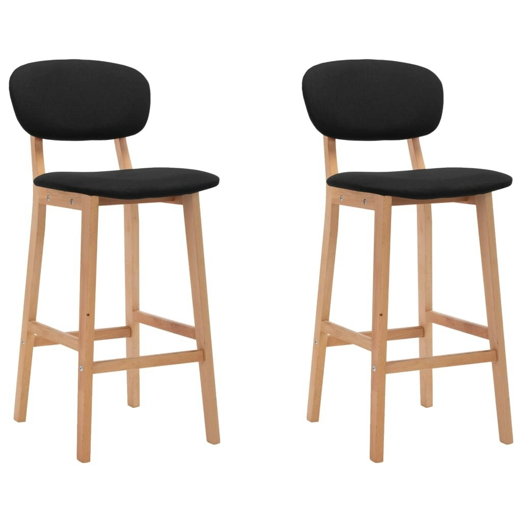 Bar Stools 2 pcs Black Fabric 289373