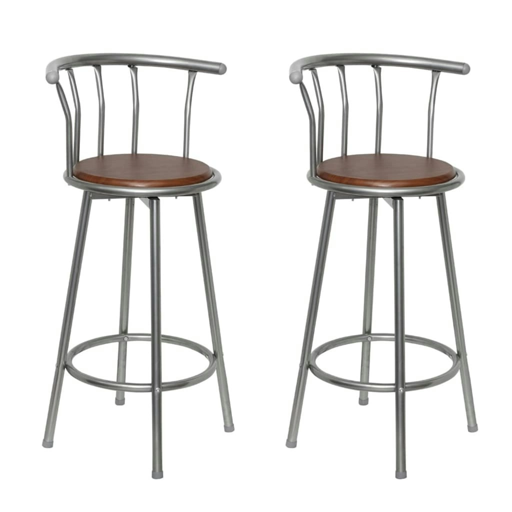 Bar Stools 2 pcs Brown Steel 60560