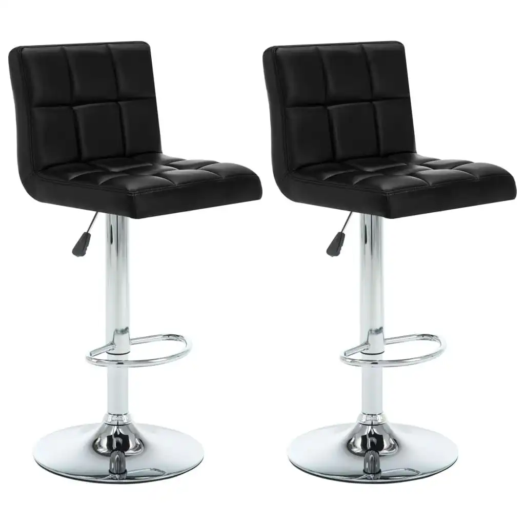 Bar Stools 2 pcs Black Faux Leather 323634