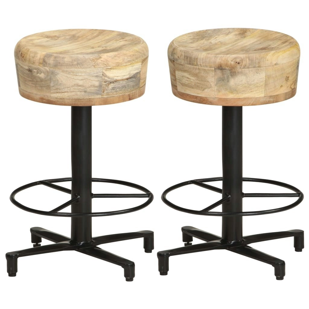 Bar Stools 2 pcs 52 cm Solid Mango Wood 321963