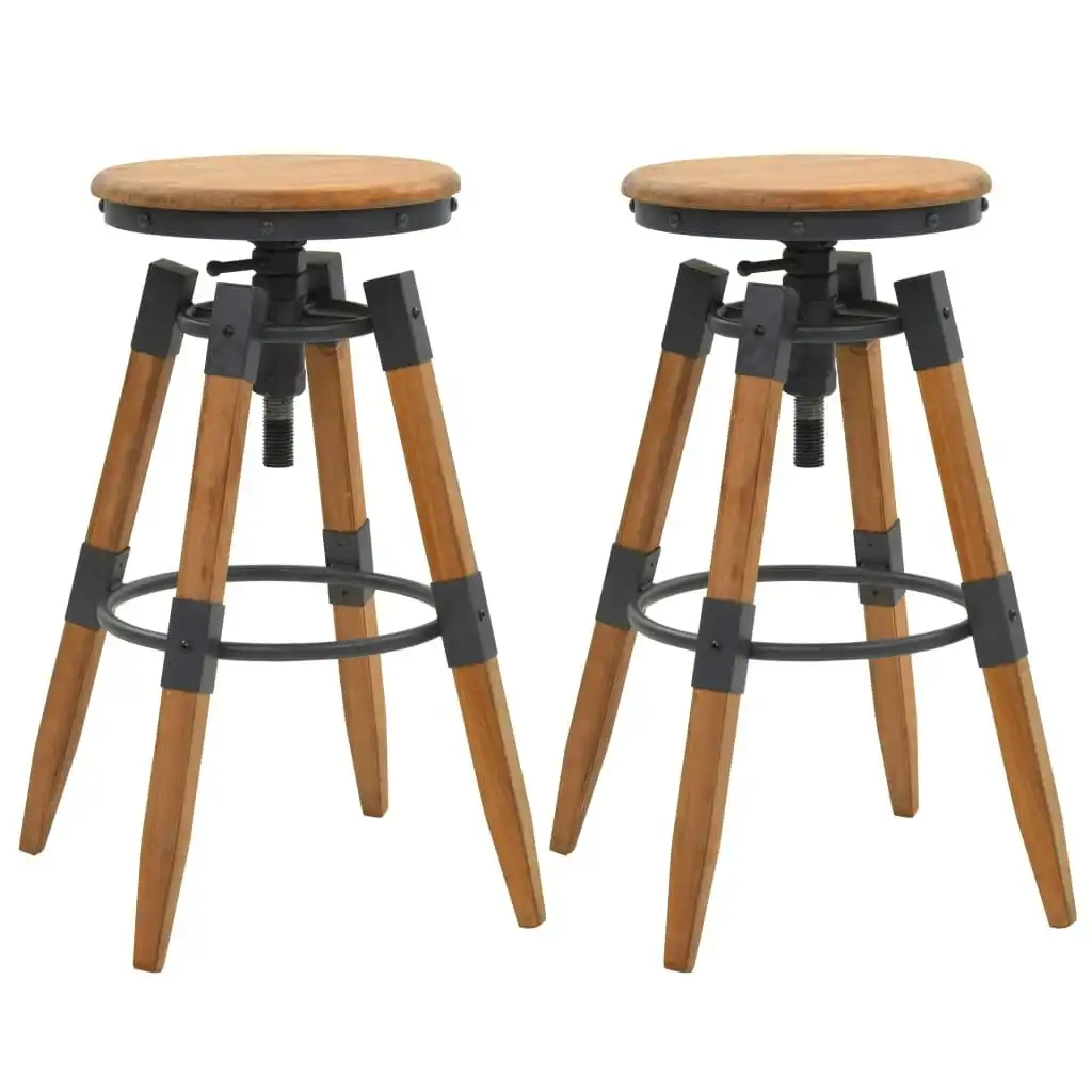 Bar Stools 2 pcs Solid Fir Wood 245782