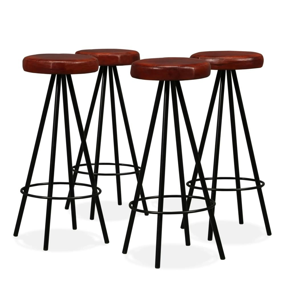 Bar Stools 4 pcs Real Leather 245444