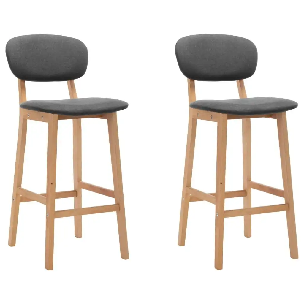 Bar Stools 2 pcs Dark Grey Fabric 289368