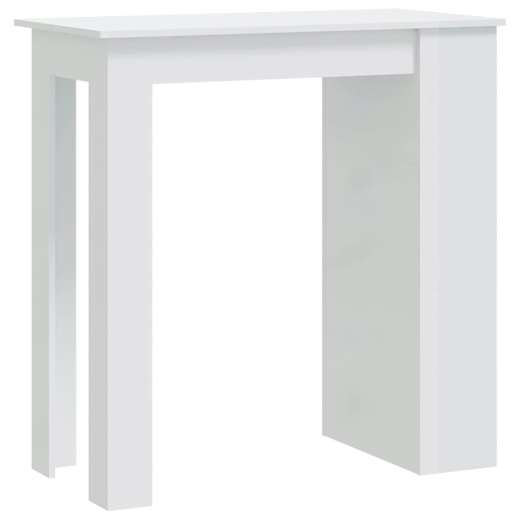 Bar Table with Storage Rack High Gloss White 102x50x103.5 cm 809473