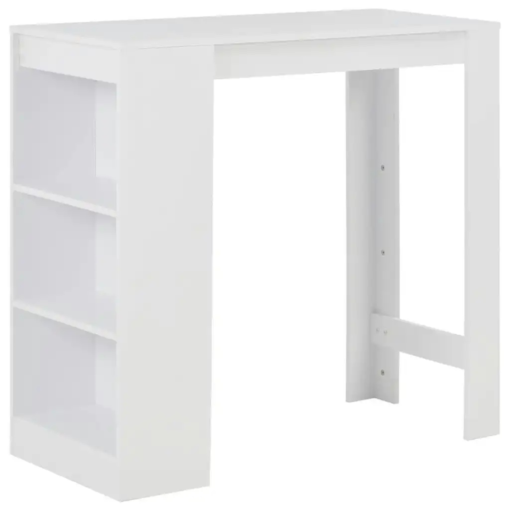 Bar Table with Shelf White 110x50x103 cm 280211