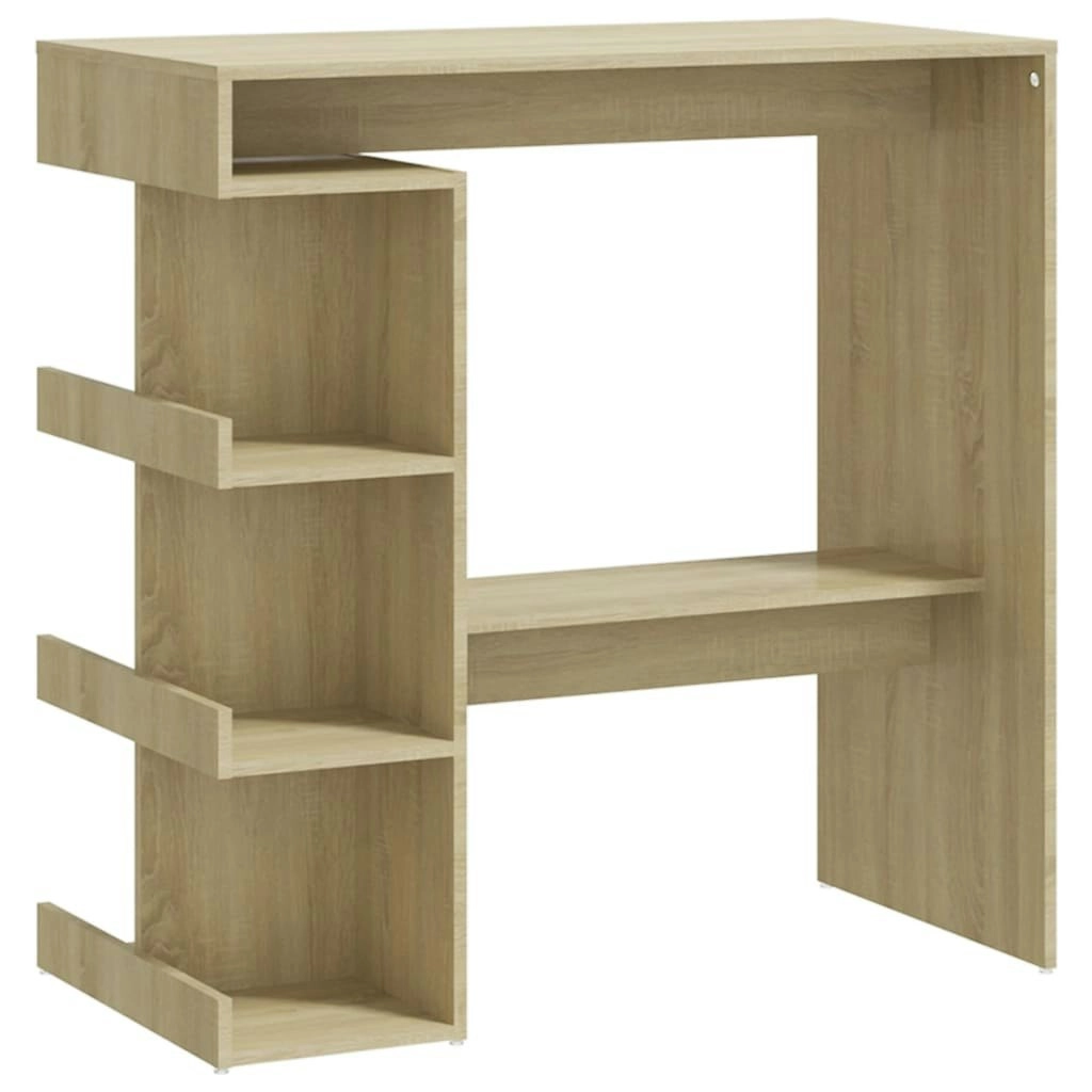 Bar Table with Storage Rack Sonoma Oak 100x50x101.5 cm Engineered Wood 809452