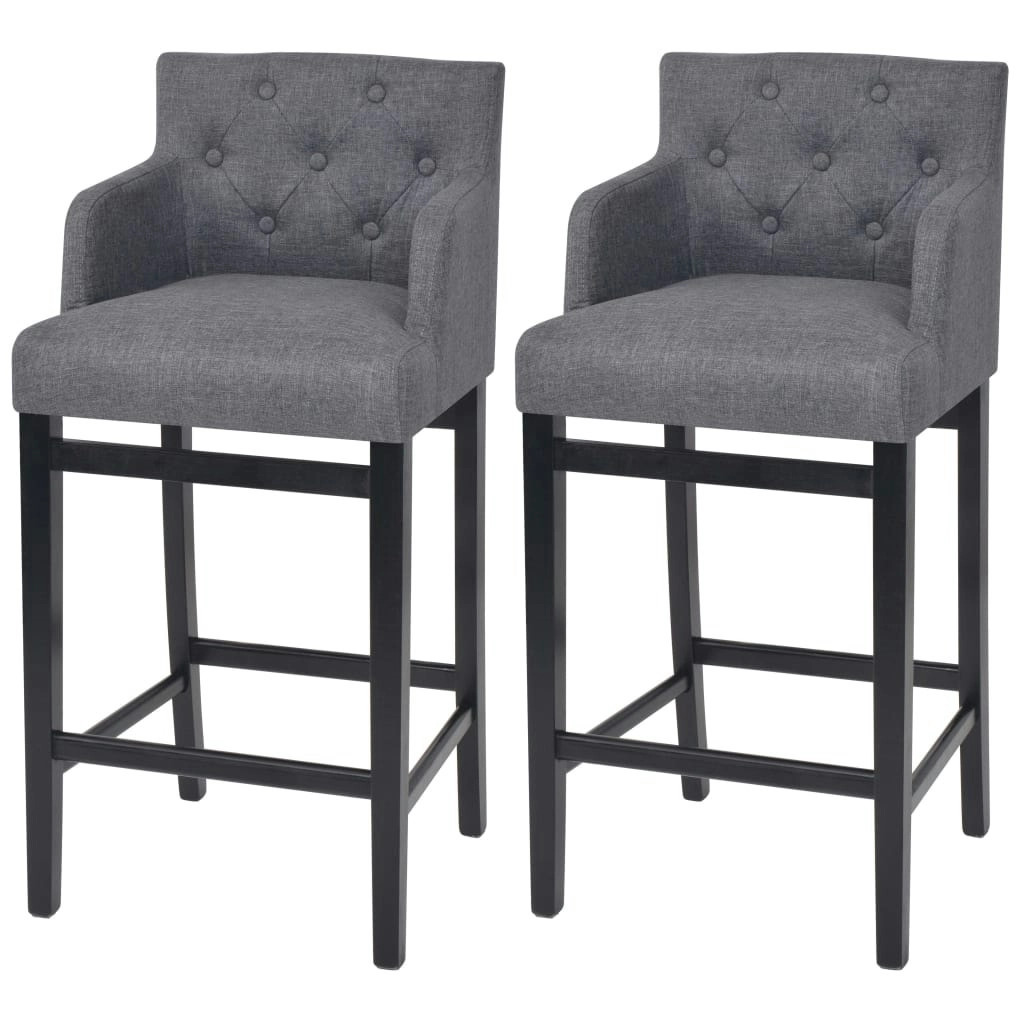 Bar Stools 2 pcs Dark Grey Fabric 244661