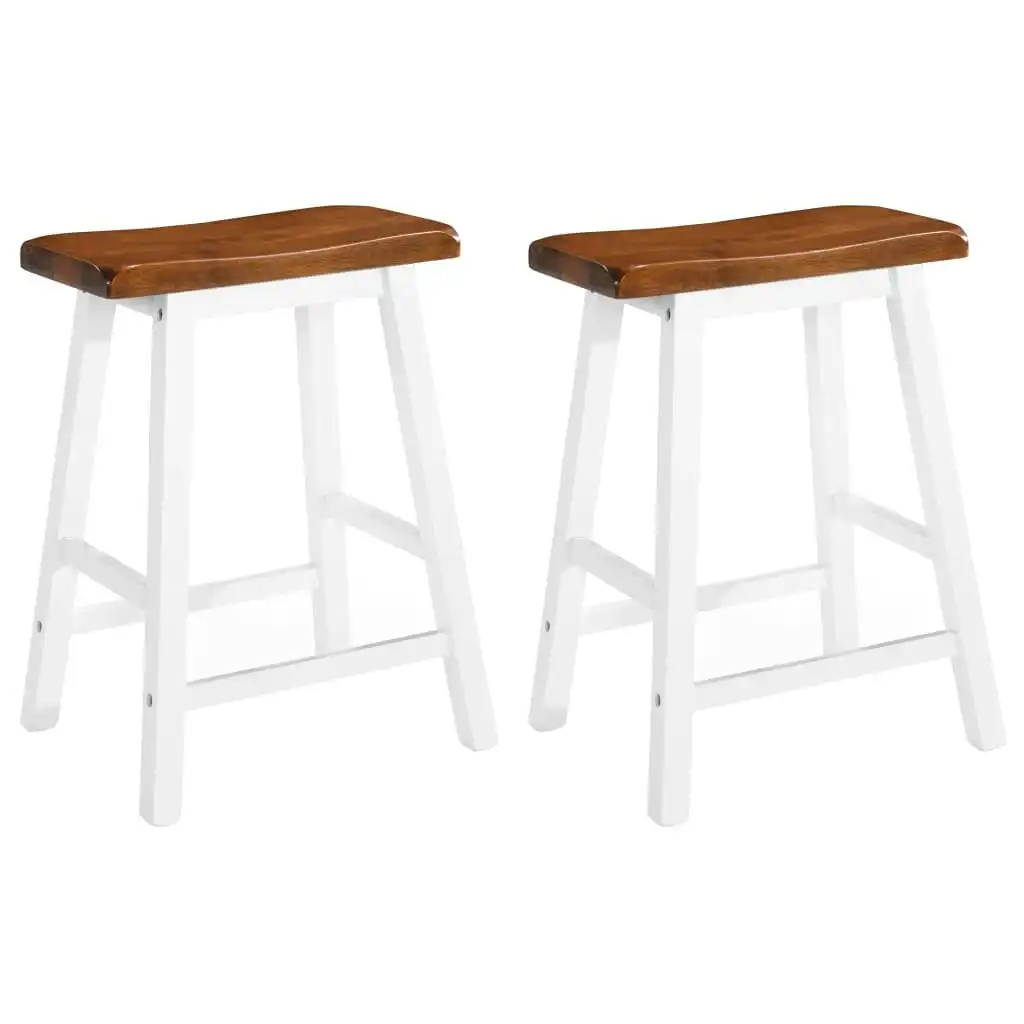 Bar Stools 2 pcs Solid Wood 245546