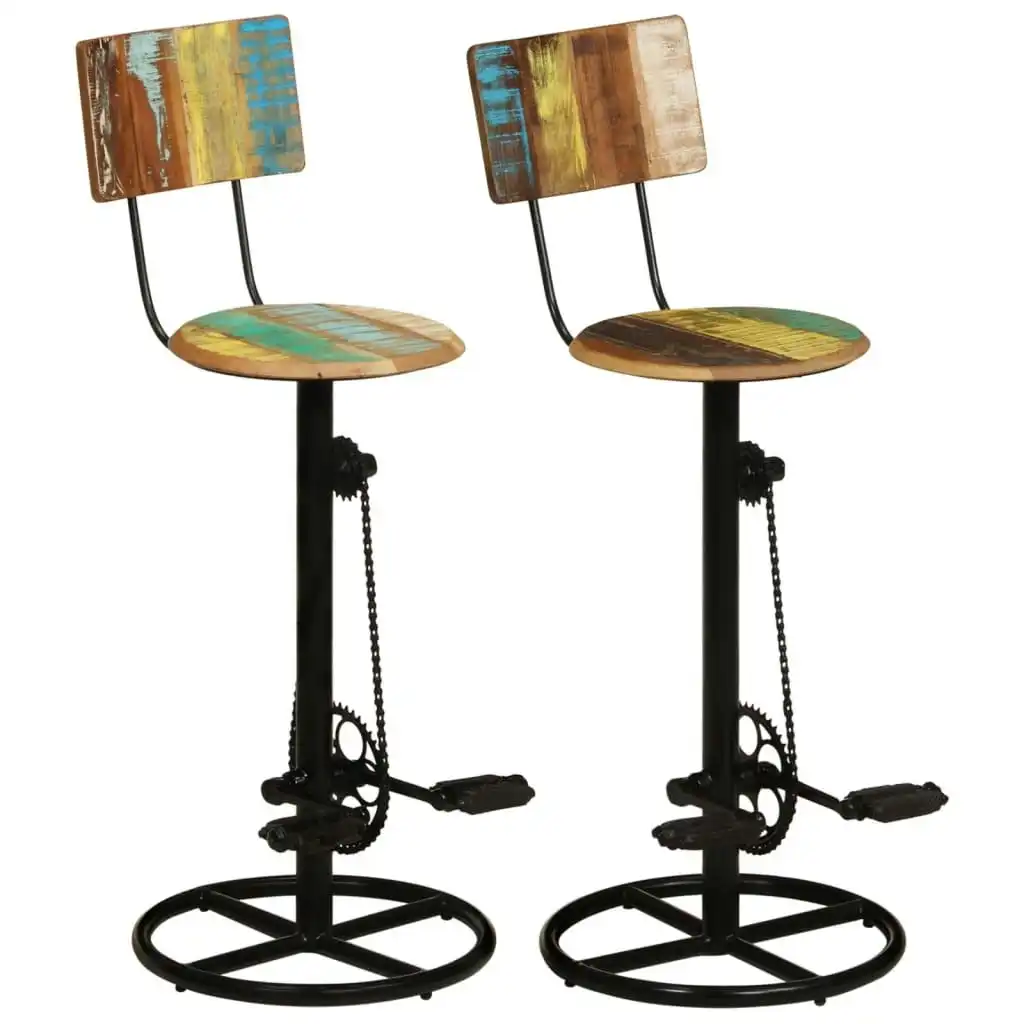 Bar Stools 2 pcs Solid Wood Reclaimed 338219