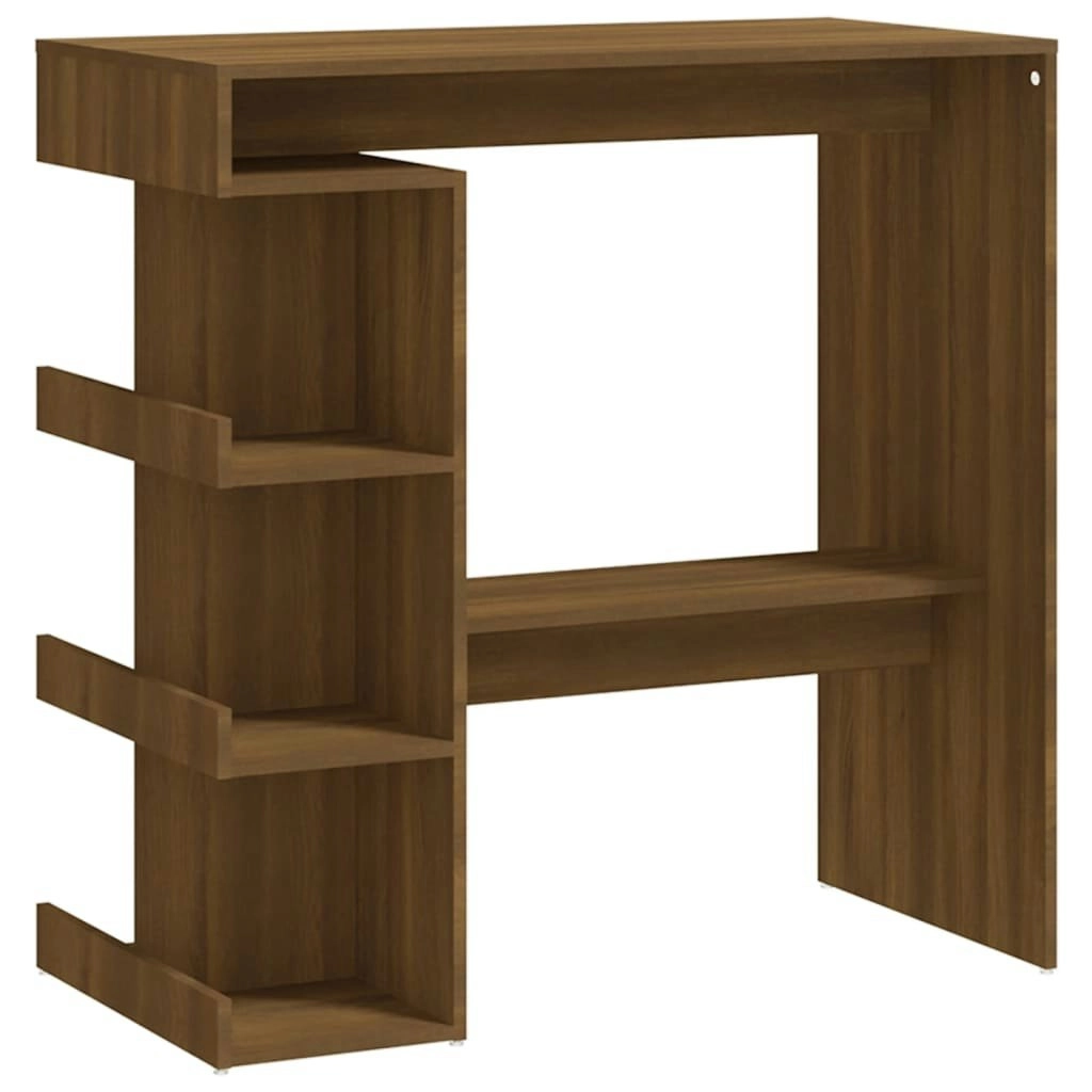 Bar Table with Storage Rack Brown Oak 100x50x101.5cm Engineered Wood 812962