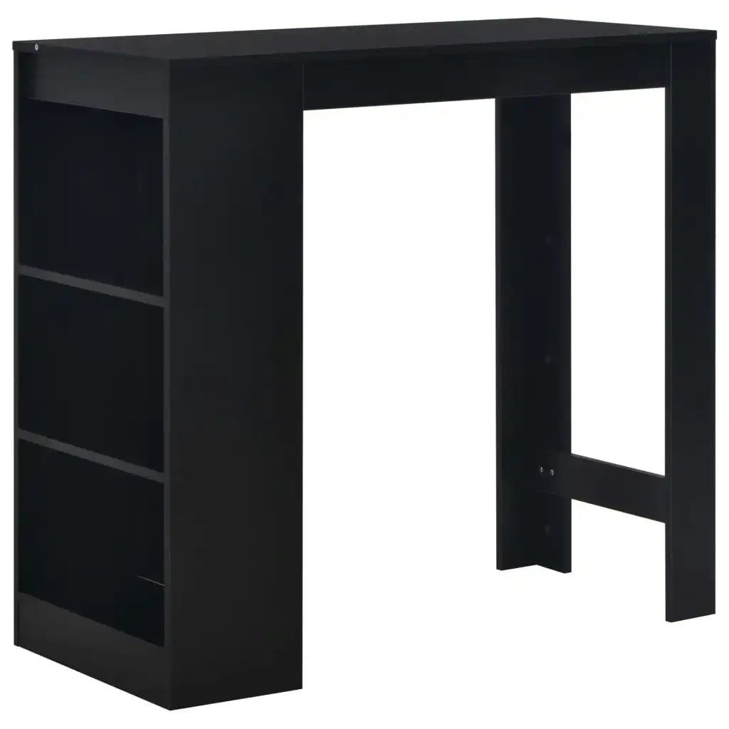 Bar Table with Shelf Black 110x50x103 cm 280212