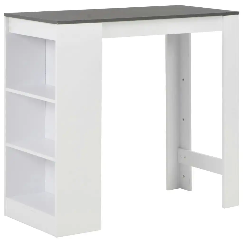 Bar Table with Shelf White 110x50x103 cm 280216