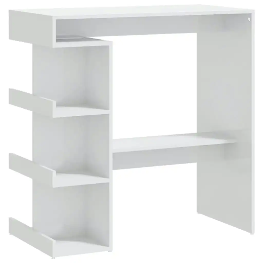 Bar Table with Storage Rack High Gloss White 100x50x101.5 cm 809455