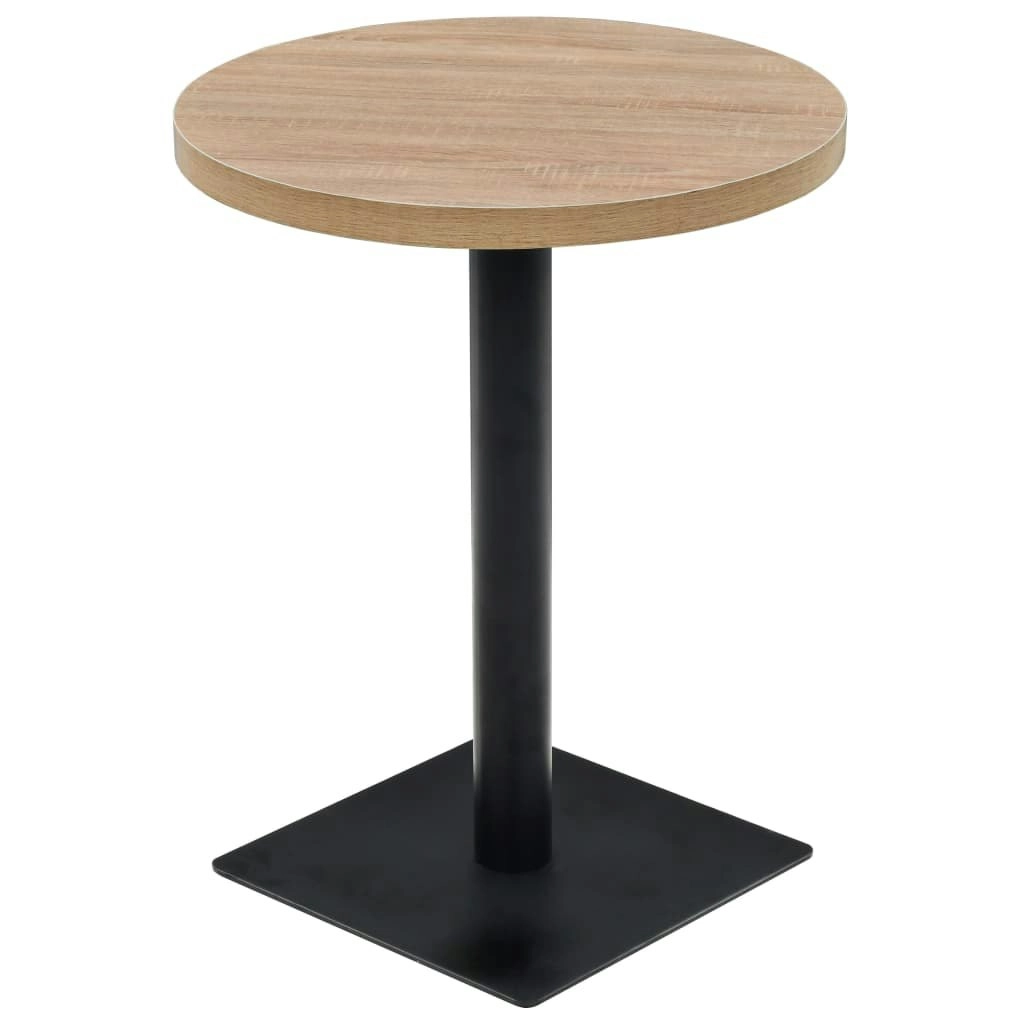 Bistro Table MDF and Steel Round 60x75 cm Oak Colour 245612