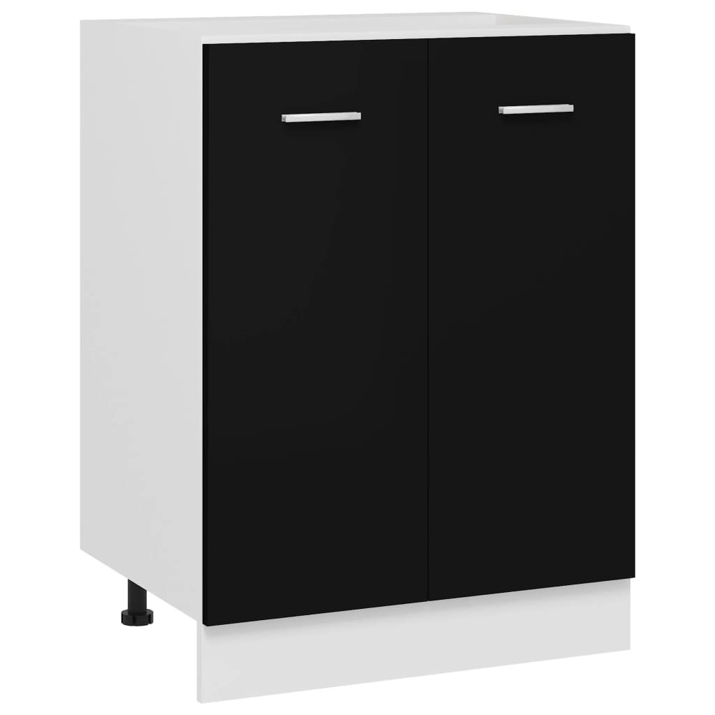 Bottom Cabinet Black 60x46x81.5 cm Engineered Wood 801189