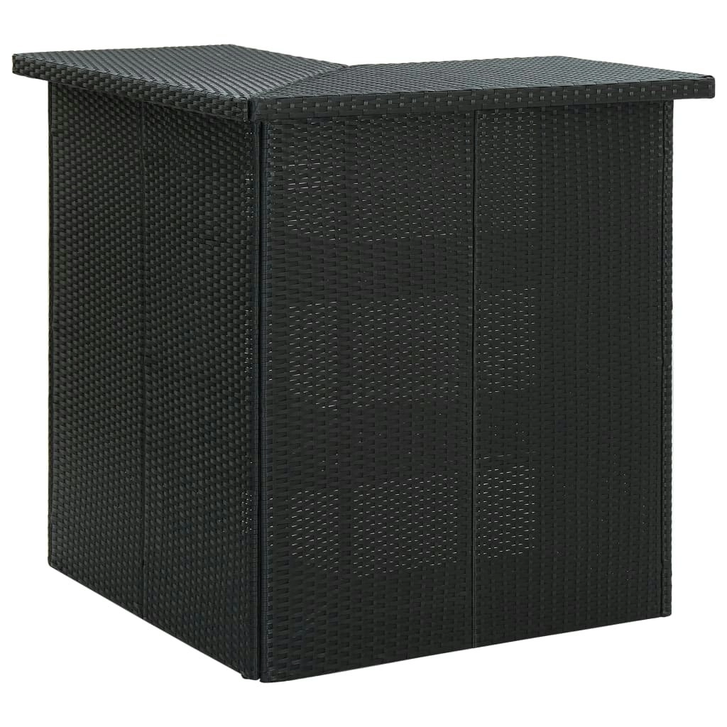 Corner Bar Table Black 100x50x105 cm Poly Rattan 313481