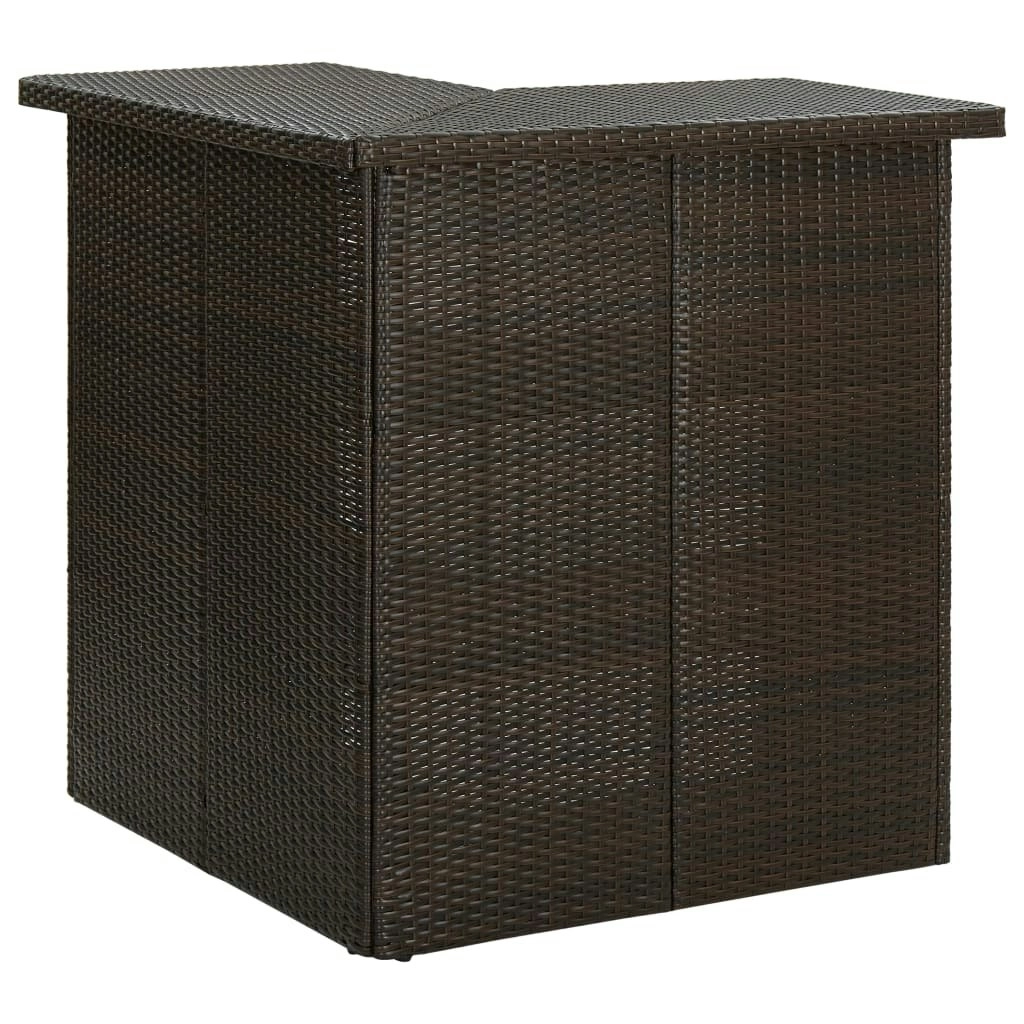 Corner Bar Table Brown 100x50x105 cm Poly Rattan 313480