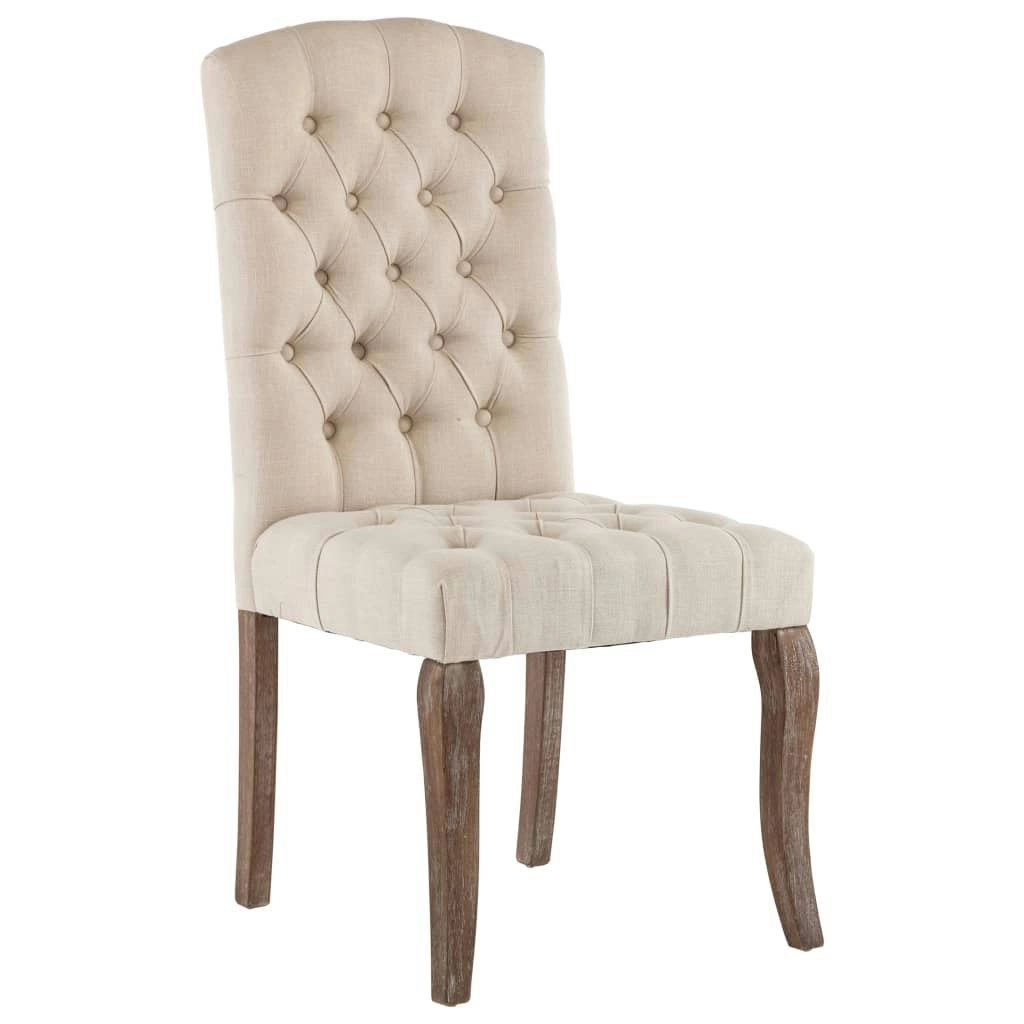 Dining Chairs 2 pcs Beige Linen-Look Fabric 287949