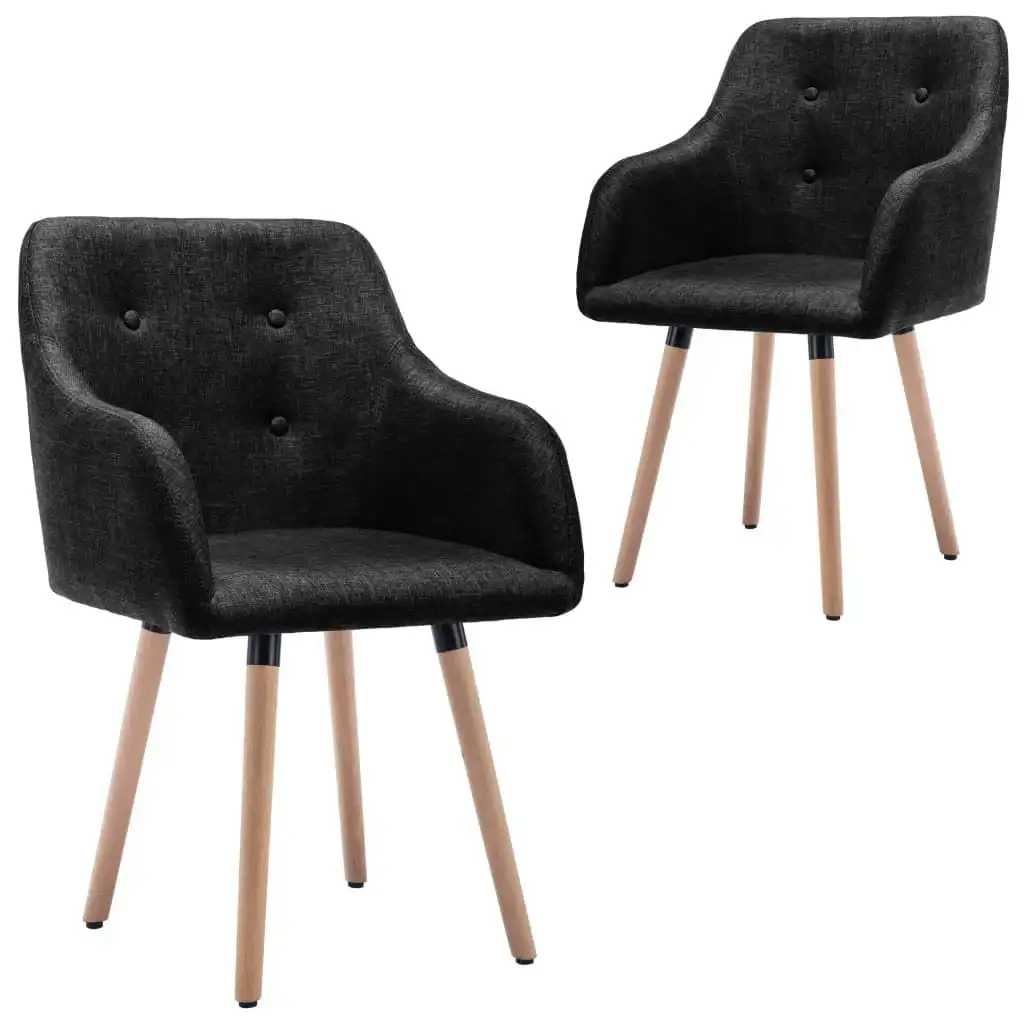 Dining Chairs 2 pcs Black Fabric 322987