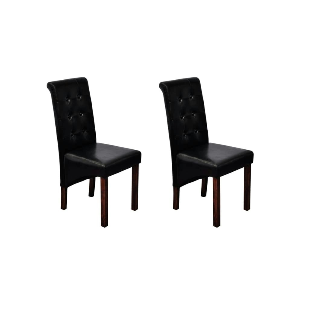 Dining Chairs 2 pcs Black Faux Leather 60623