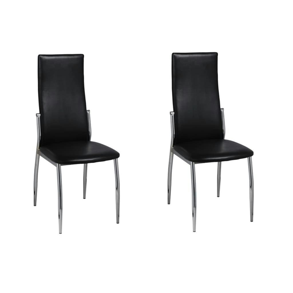 Dining Chairs 2 pcs Black Faux Leather 60569