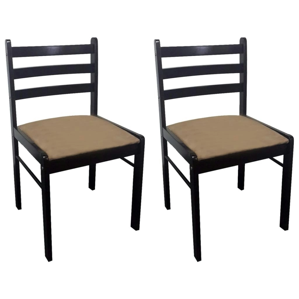 Dining Chairs 2 pcs Brown Solid Rubber Wood and Velvet 242028