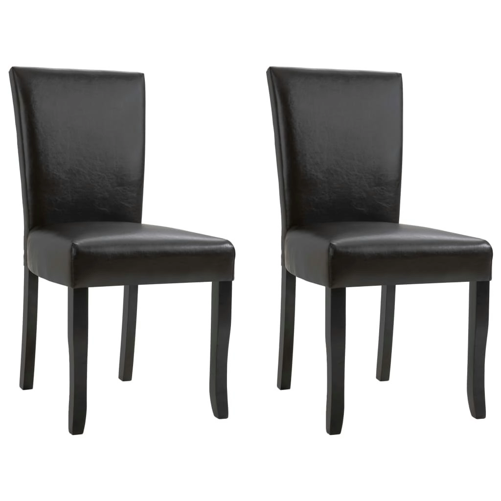 Dining Chairs 2 pcs Dark Brown Faux Leather 249040