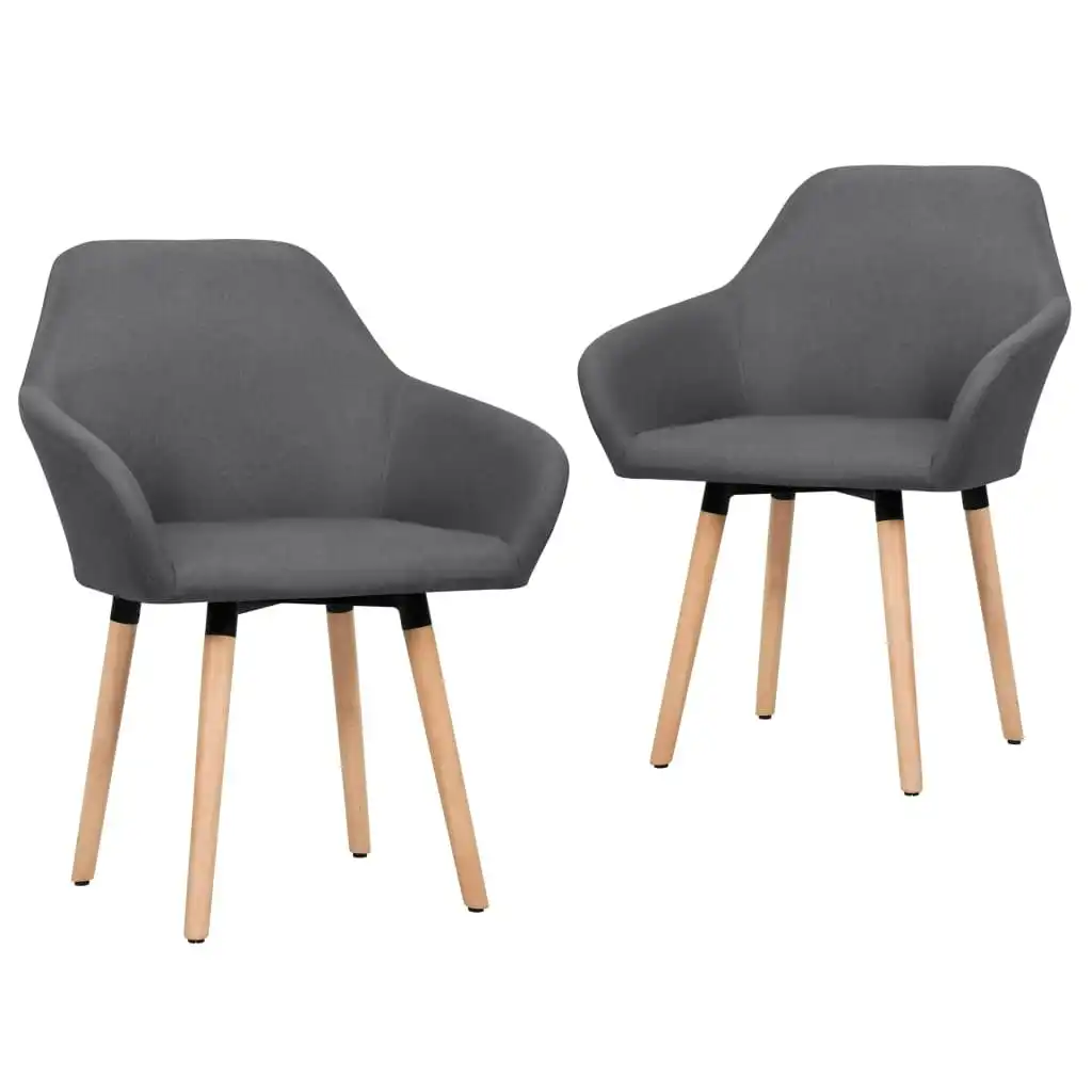 Dining Chairs 2 pcs Dark Grey Fabric 283460