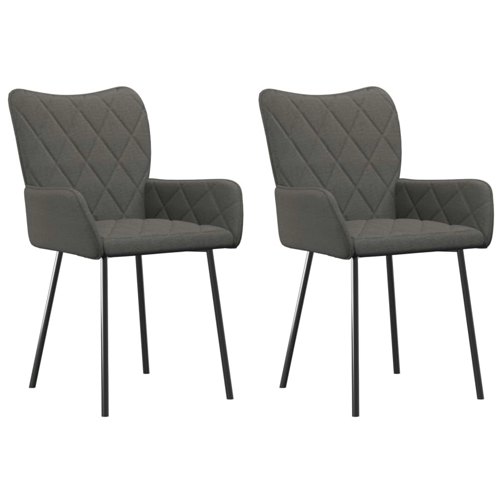 Dining Chairs 2 pcs Dark Grey Fabric 344832