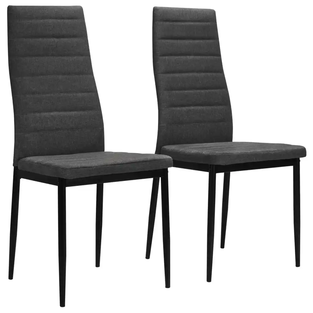 Dining Chairs 2 pcs Dark Grey Fabric 246179