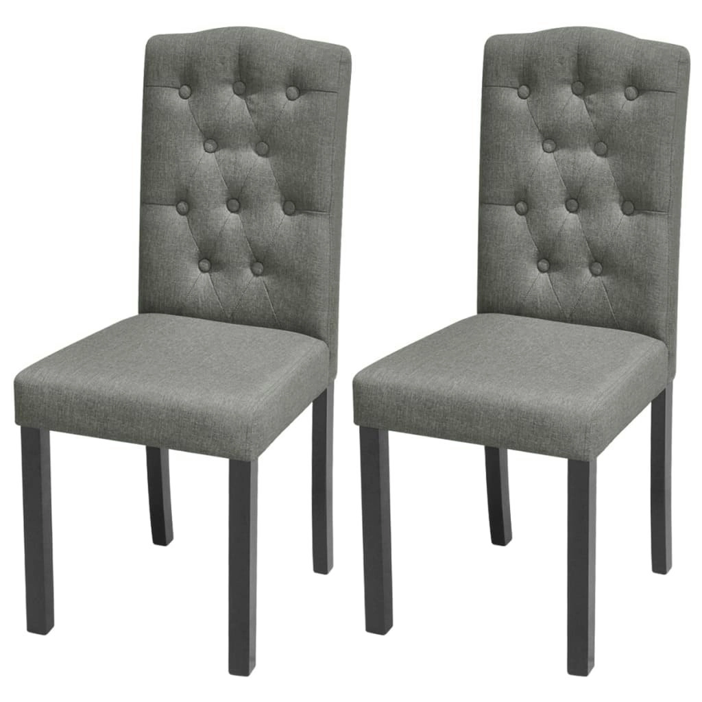 Dining Chairs 2 pcs Grey Fabric 242223