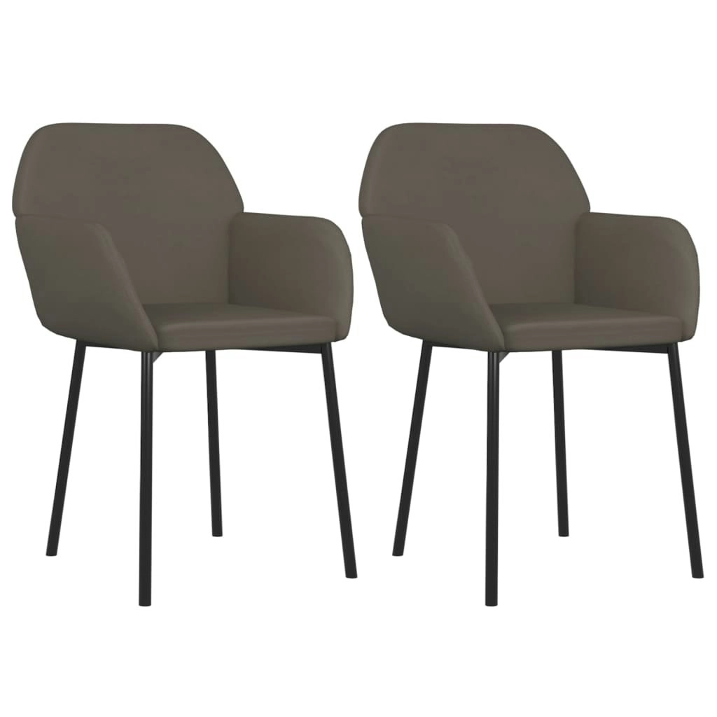 Dining Chairs 2 pcs Dark Grey Velvet 344702