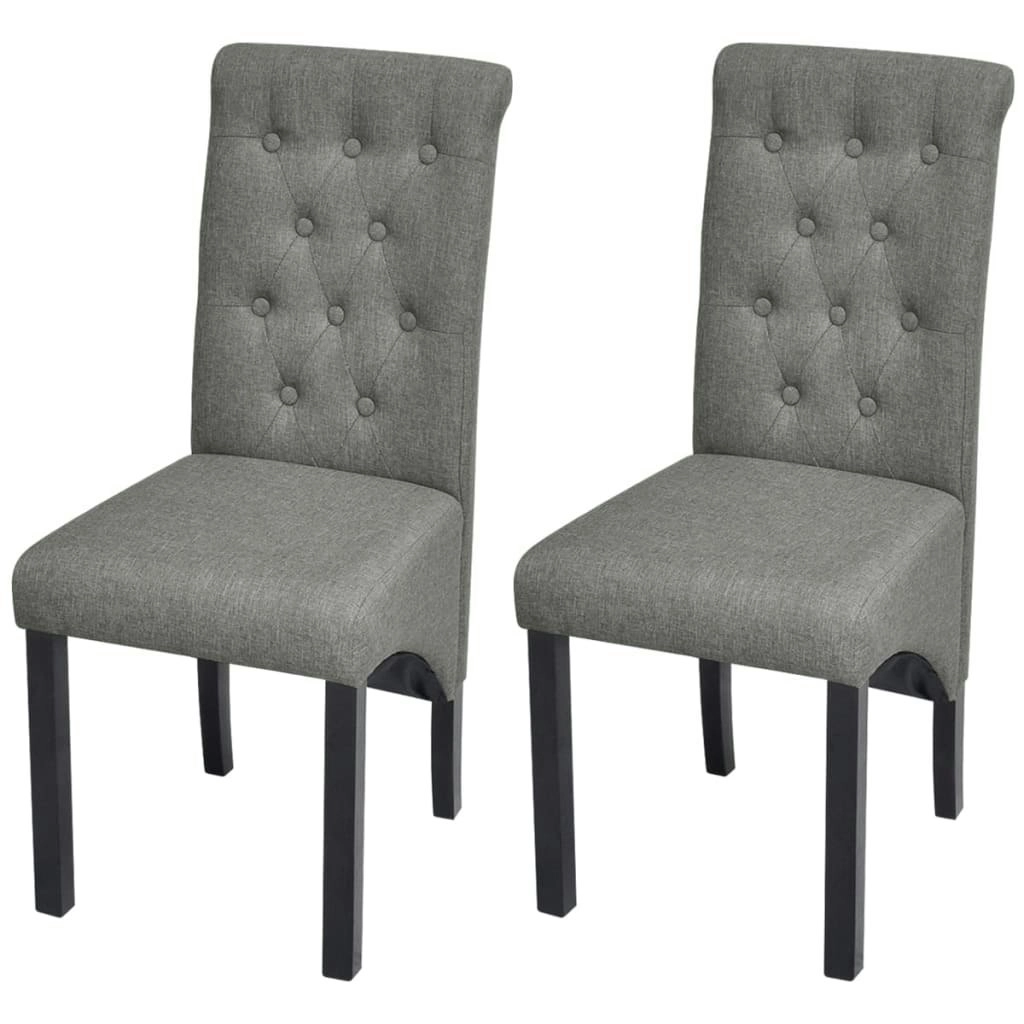 Dining Chairs 2 pcs Light Grey Fabric 242222