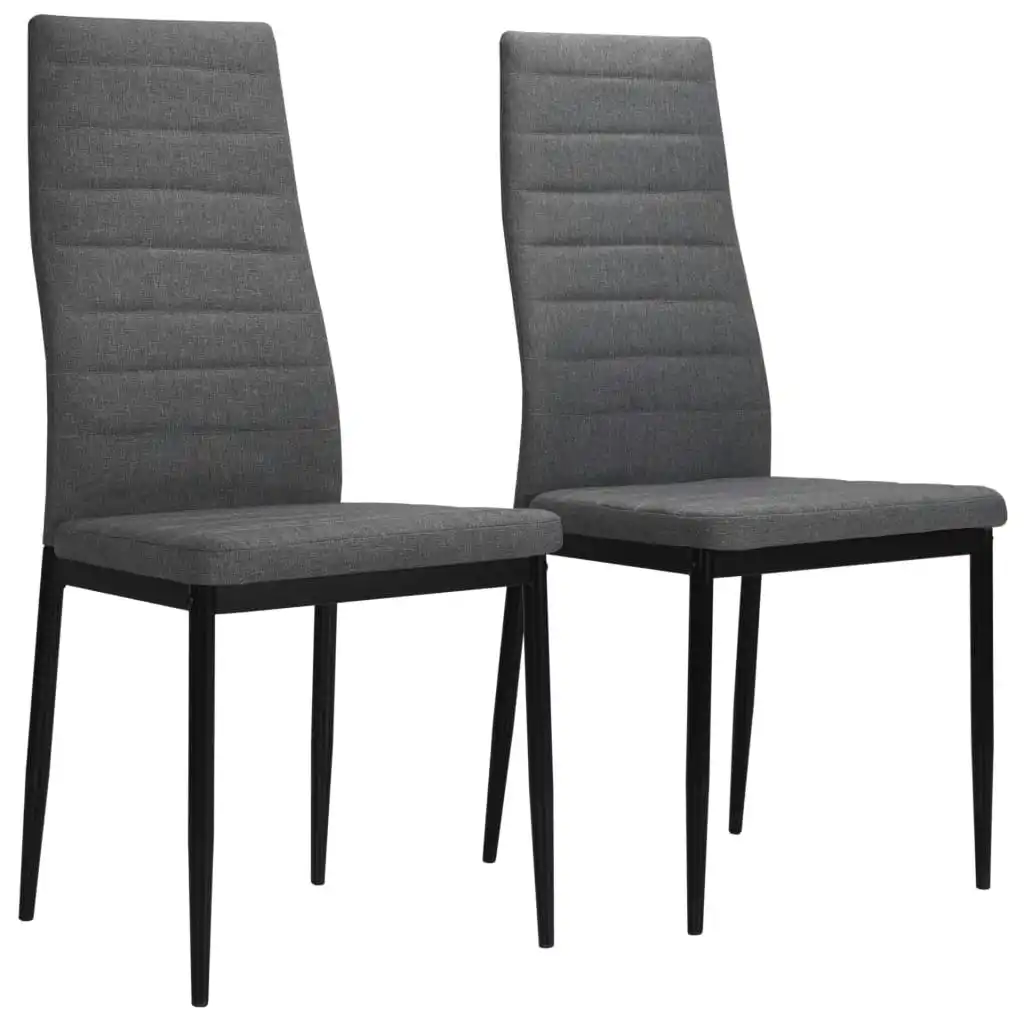 Dining Chairs 2 pcs Light Grey Fabric 246181