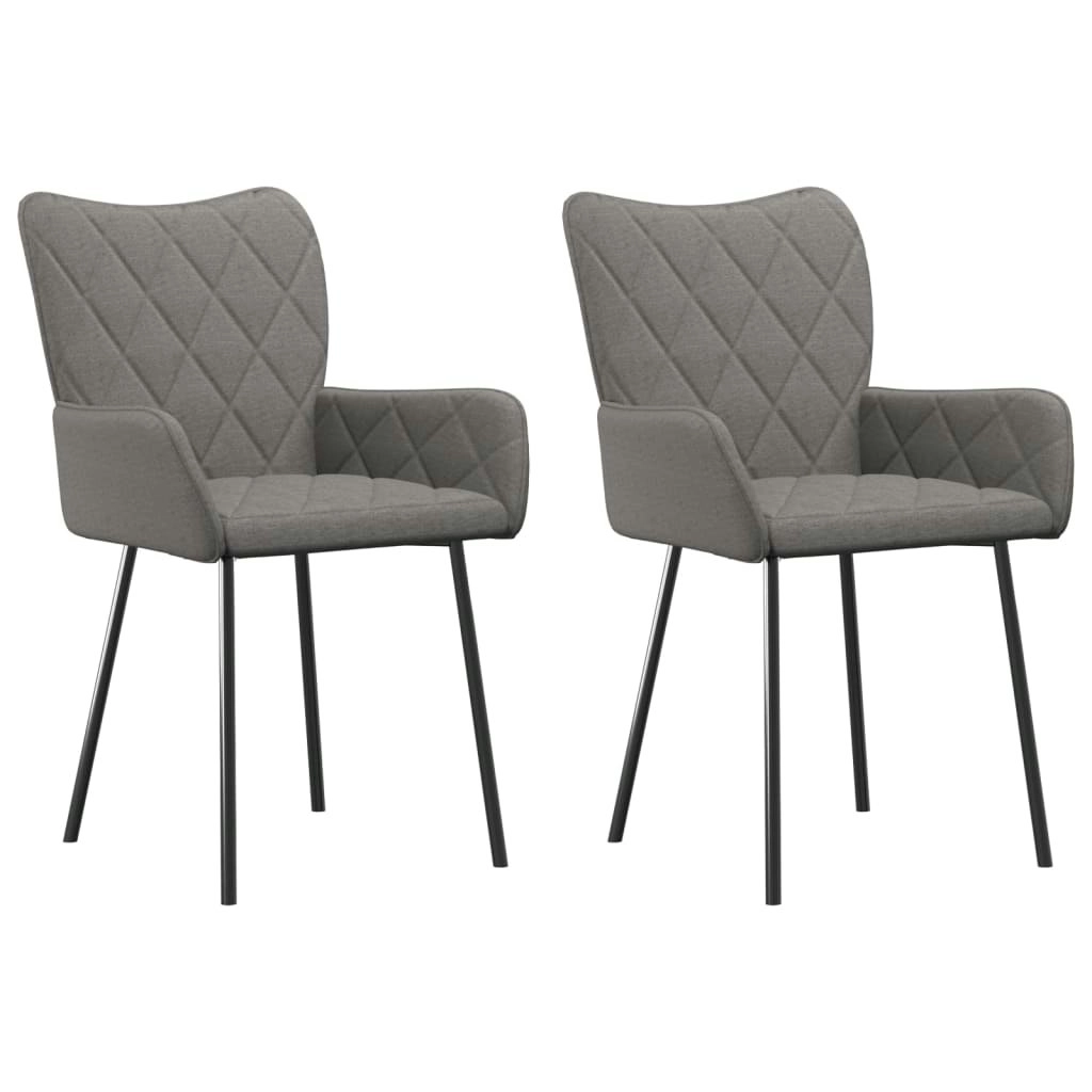 Dining Chairs 2 pcs Light Grey Fabric 344831