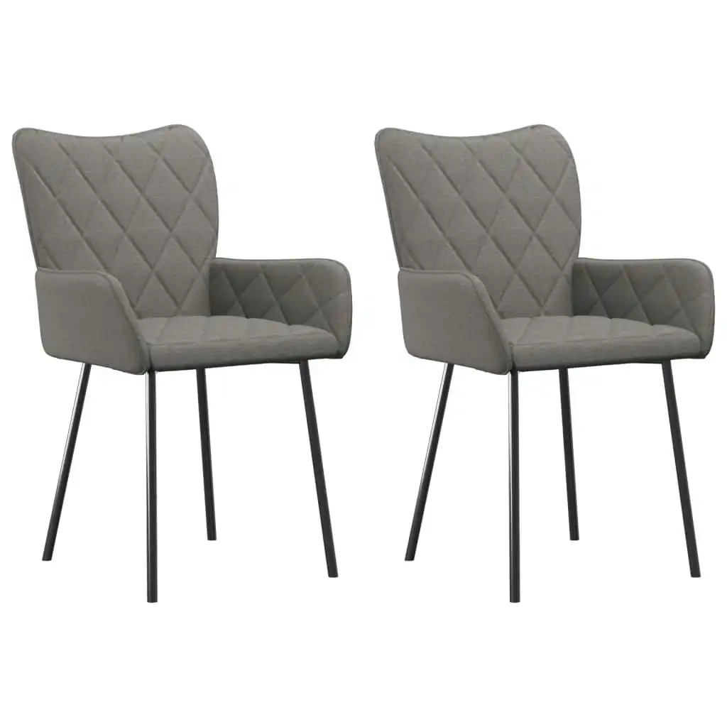 Dining Chairs 2 pcs Light Grey Fabric 344831