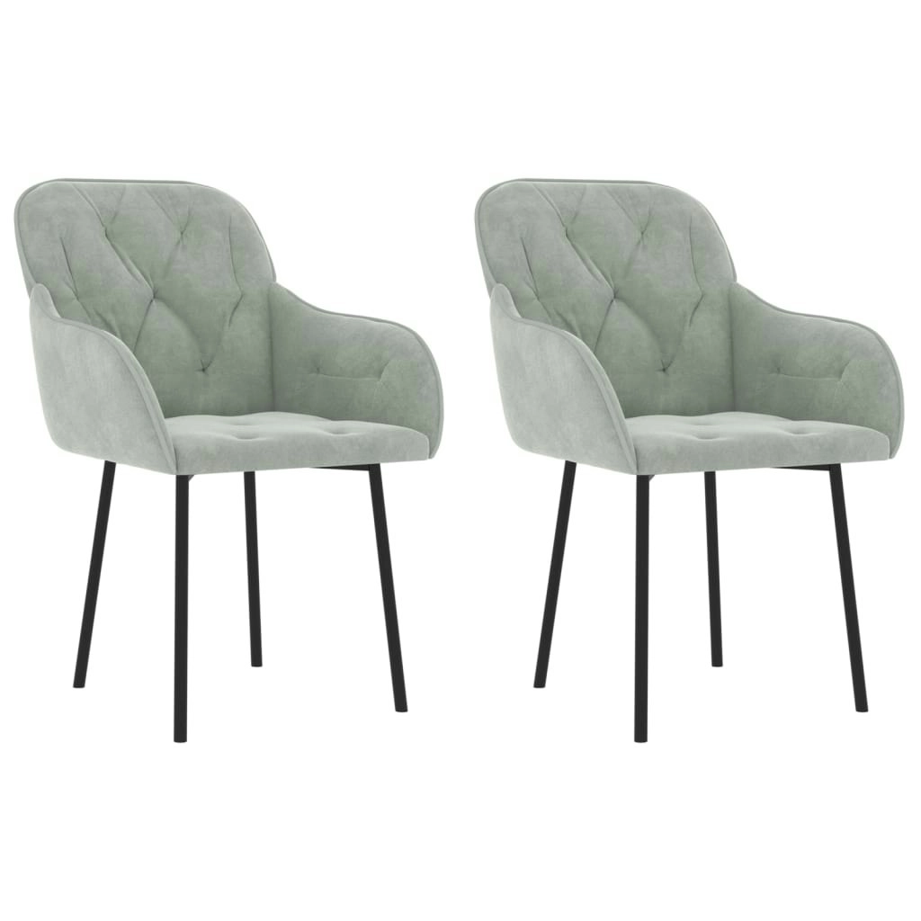 Dining Chairs 2 pcs Light Grey Velvet 344845