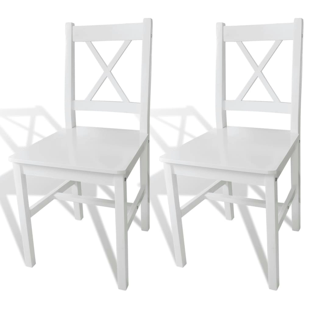 Dining Chairs 2 pcs White Pinewood 241510