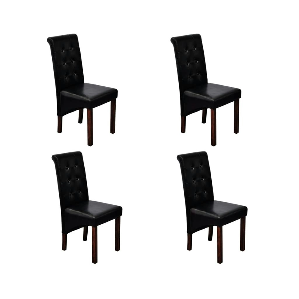 Dining Chairs 4 pcs Black Faux Leather 160316