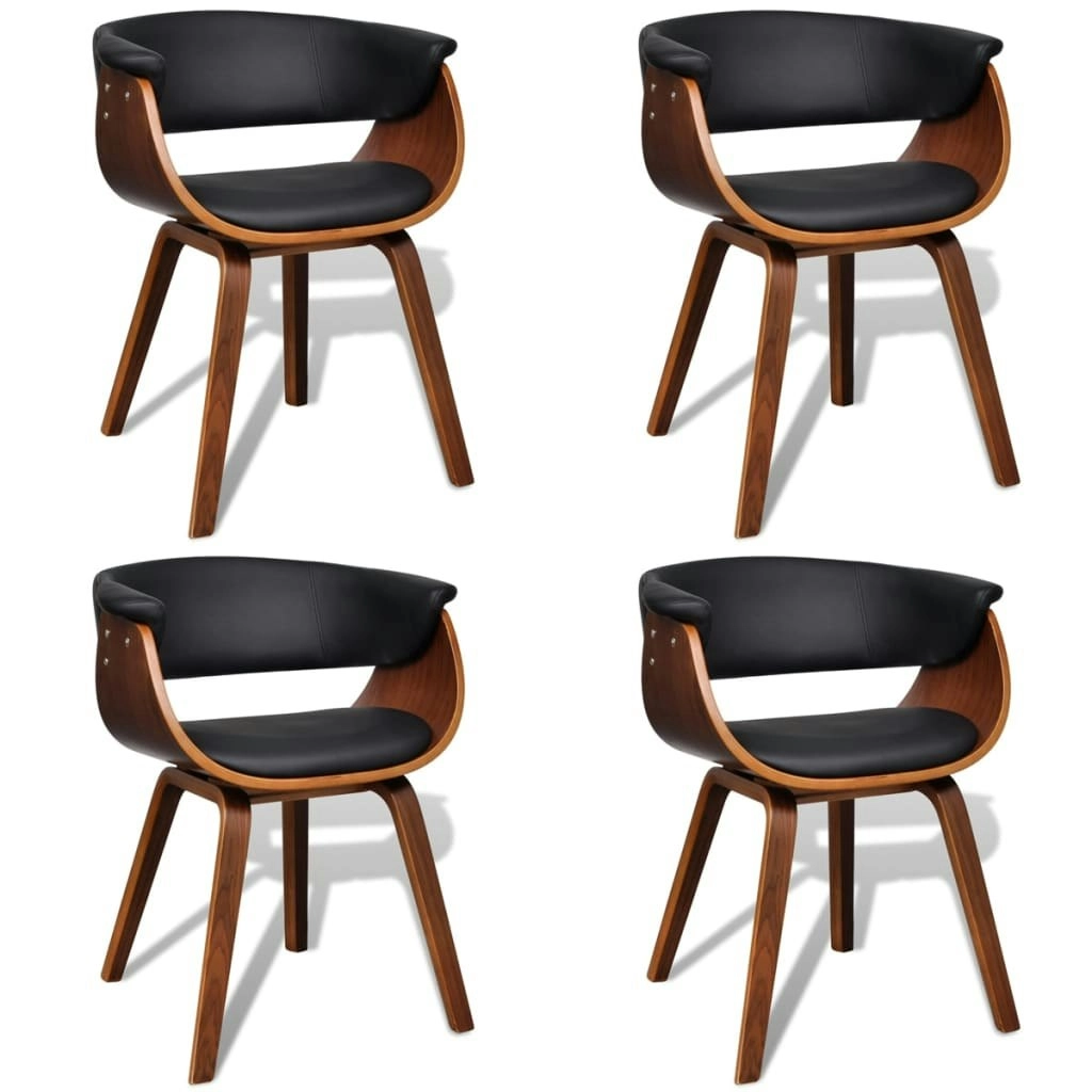 Dining Chairs 4 pcs Bent Wood and Faux Leather 270547