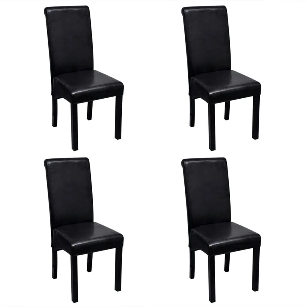 Dining Chairs 4 pcs Black Faux Leather 241727