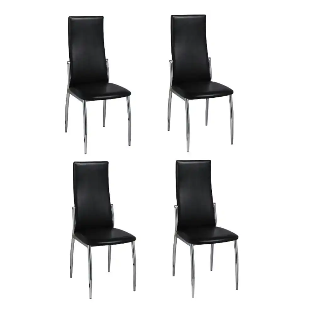 Dining Chairs 4 pcs Black Faux Leather 60570