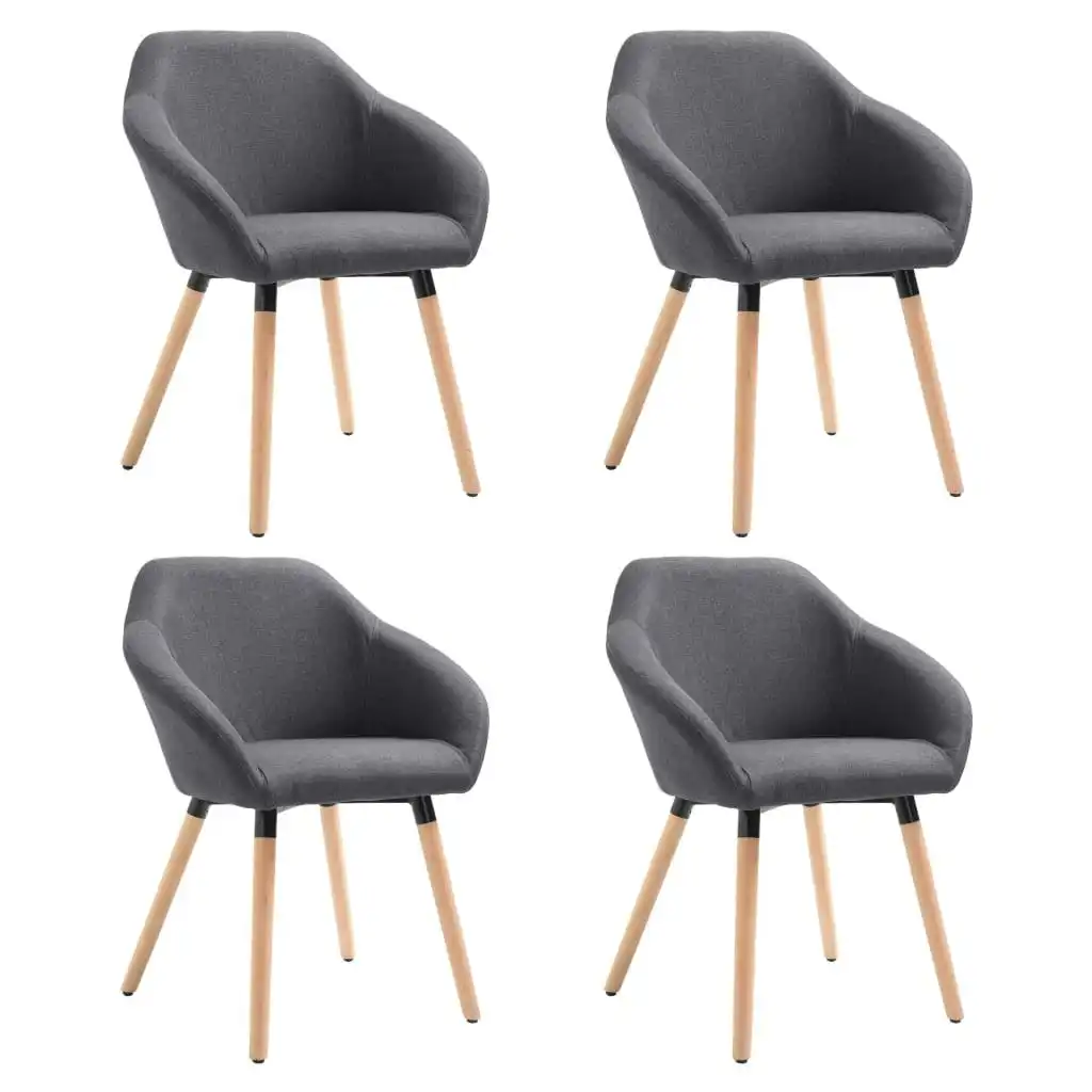 Dining Chairs 4 pcs Dark Grey Fabric 278408