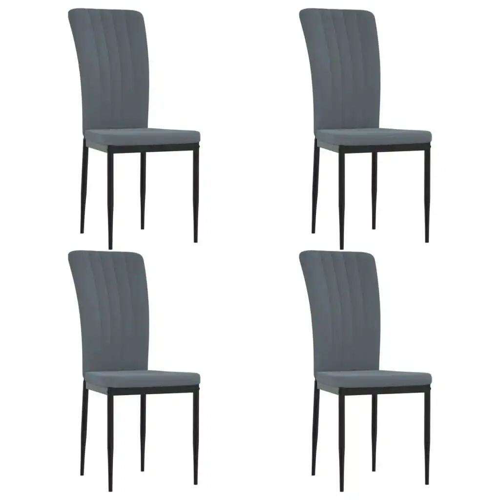 Dining Chairs 4 pcs Dark Grey Velvet 326105