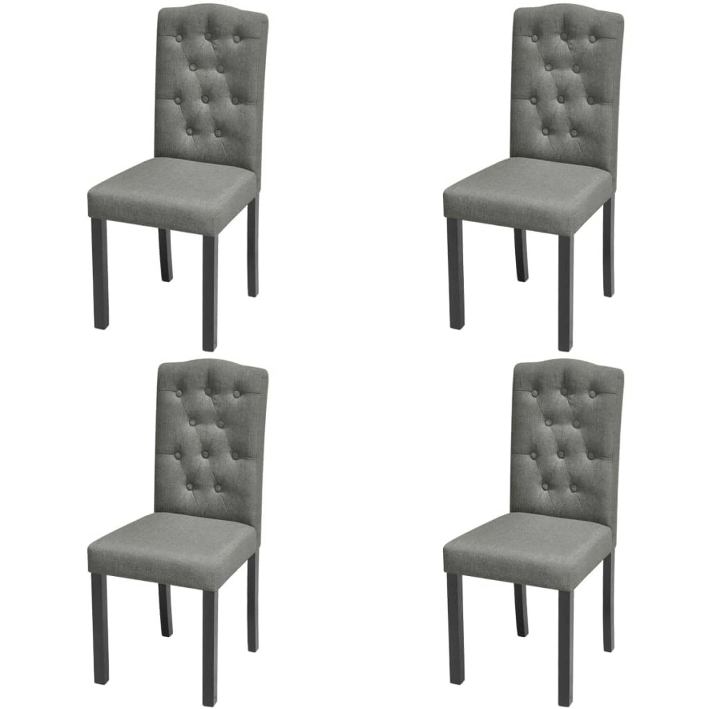 Dining Chairs 4 pcs Grey Fabric 242224