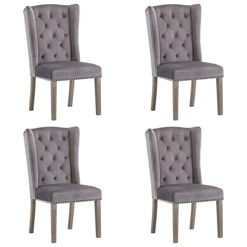 Dining Chairs 4 pcs Grey Velvet 3055851