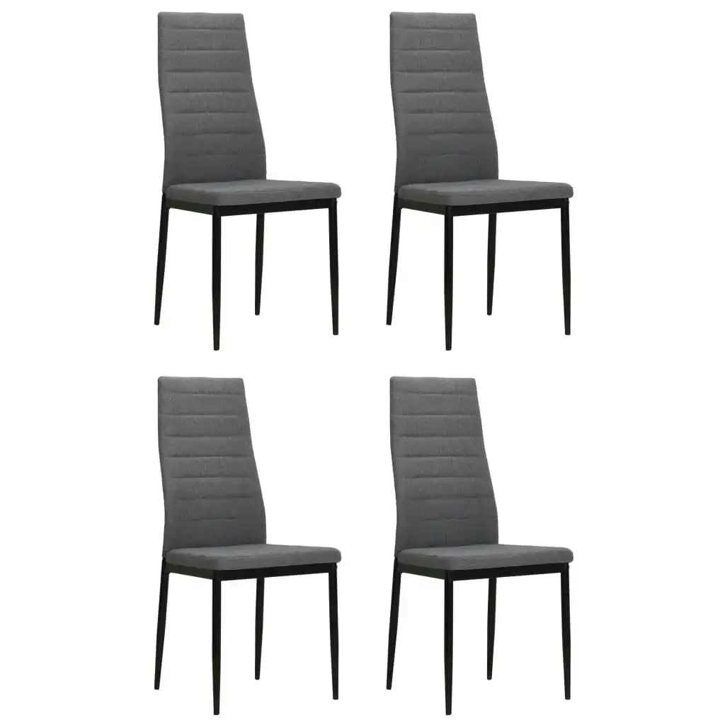 Dining Chairs 4 pcs Light Grey Fabric 246182