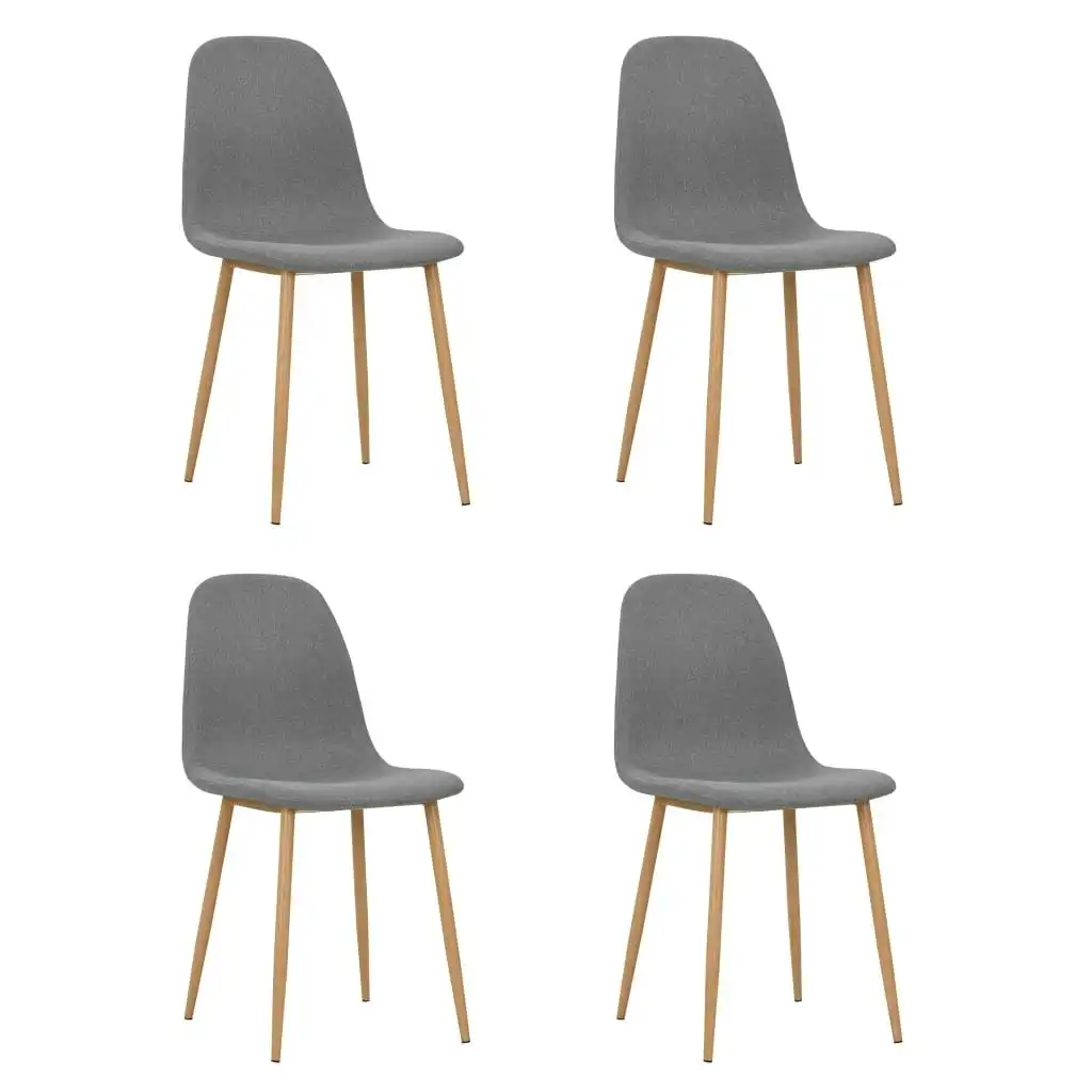 Dining Chairs 4 pcs Light Grey Fabric 246198